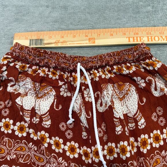 Thai Elephant Harem Pants Womens Small Rayon Baggy Comfort Hippie Boho Festival - Picture 2 of 6